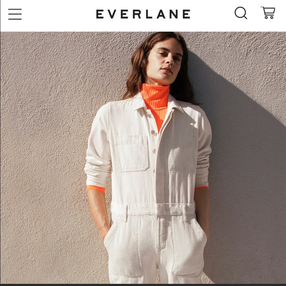 Everlane Cream Utility Jumpsuit